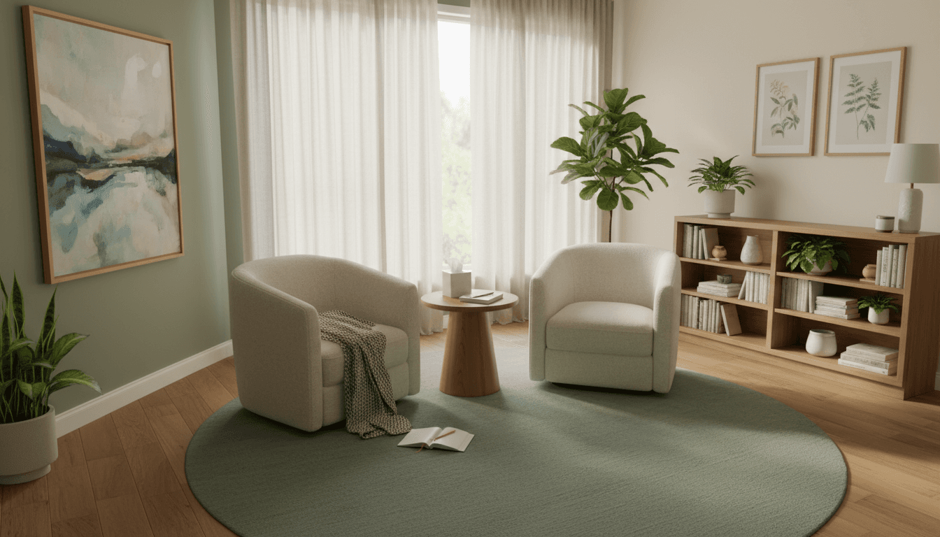 Warm and welcoming therapy space